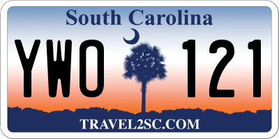 SC license plate YWO121