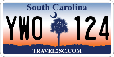 SC license plate YWO124