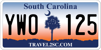 SC license plate YWO125