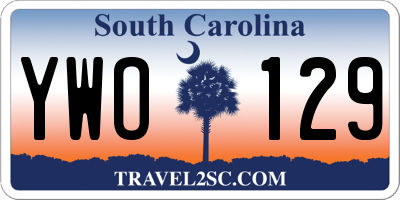 SC license plate YWO129