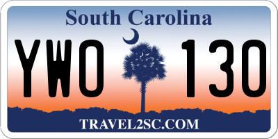 SC license plate YWO130