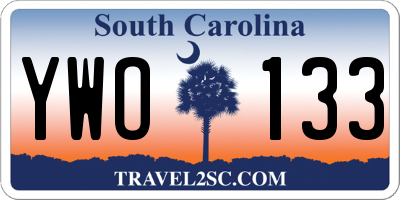 SC license plate YWO133