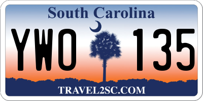 SC license plate YWO135