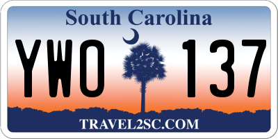 SC license plate YWO137