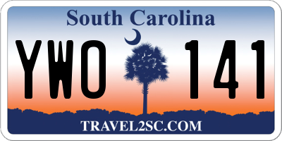 SC license plate YWO141