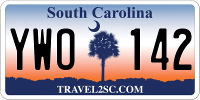 SC license plate YWO142