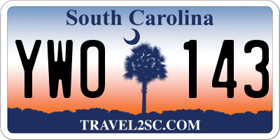 SC license plate YWO143
