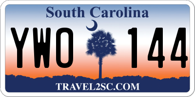 SC license plate YWO144