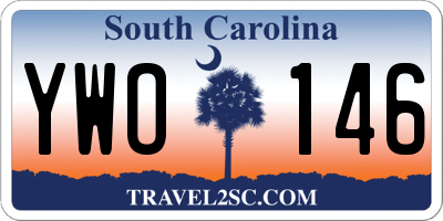 SC license plate YWO146
