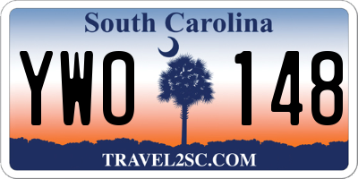 SC license plate YWO148