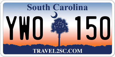 SC license plate YWO150
