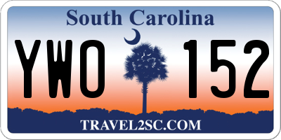 SC license plate YWO152