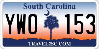 SC license plate YWO153