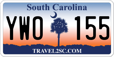 SC license plate YWO155