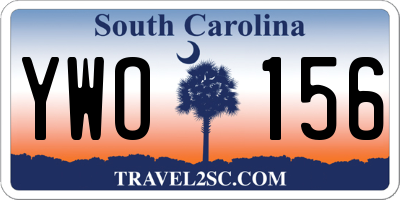 SC license plate YWO156