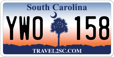 SC license plate YWO158