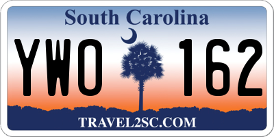 SC license plate YWO162