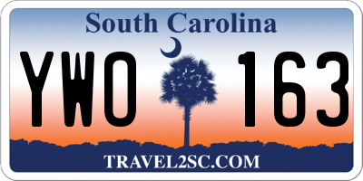 SC license plate YWO163