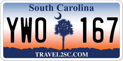 SC license plate YWO167