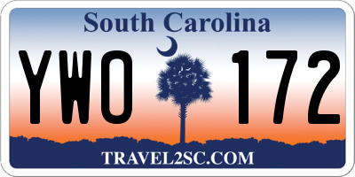 SC license plate YWO172