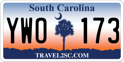 SC license plate YWO173