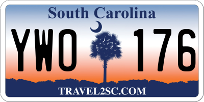 SC license plate YWO176