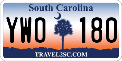 SC license plate YWO180