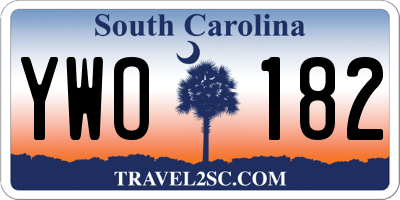 SC license plate YWO182