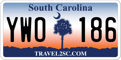 SC license plate YWO186