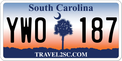 SC license plate YWO187