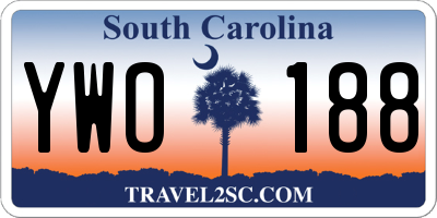 SC license plate YWO188