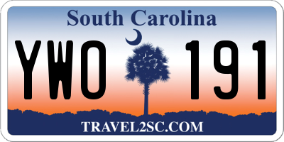 SC license plate YWO191