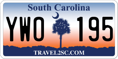 SC license plate YWO195