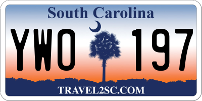SC license plate YWO197