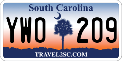 SC license plate YWO209