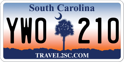 SC license plate YWO210