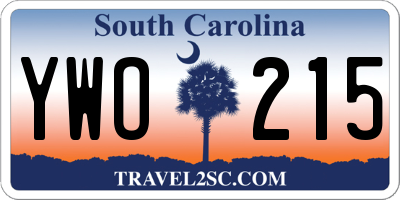 SC license plate YWO215
