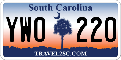 SC license plate YWO220