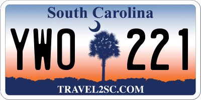 SC license plate YWO221