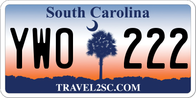 SC license plate YWO222