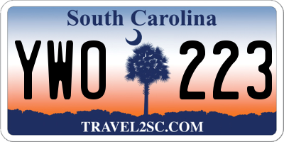 SC license plate YWO223