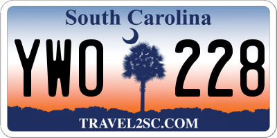 SC license plate YWO228
