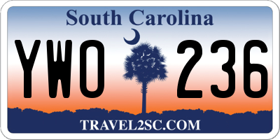 SC license plate YWO236