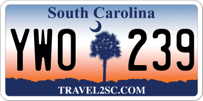 SC license plate YWO239