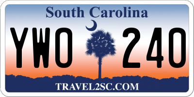 SC license plate YWO240