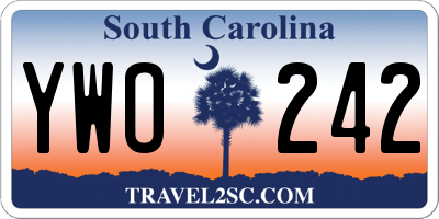 SC license plate YWO242