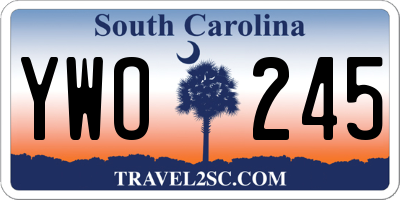 SC license plate YWO245