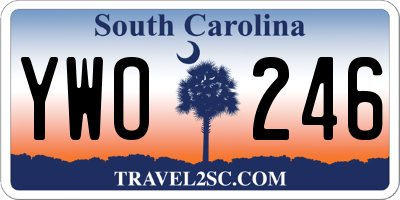 SC license plate YWO246