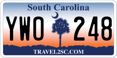 SC license plate YWO248