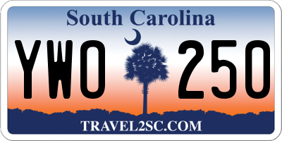 SC license plate YWO250